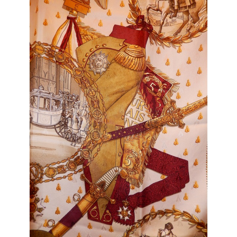 Carré Hermès Napoléon bords gris