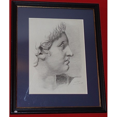 Dessin, étude de buste grec Napoléon III