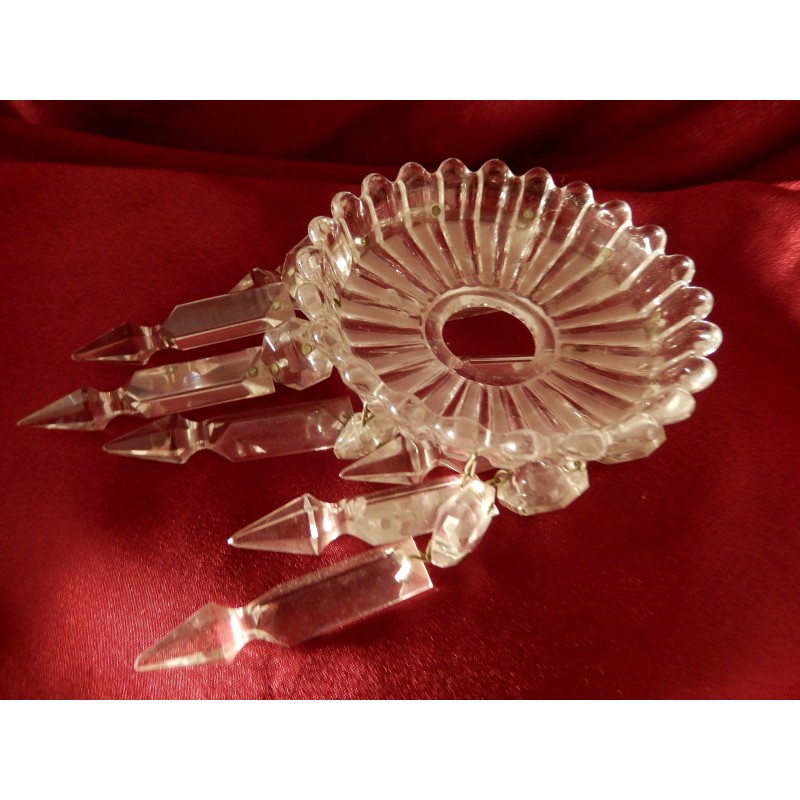 Bobèche Baccarat Cristal Diamant Carré Pour Bougeoir Lustre