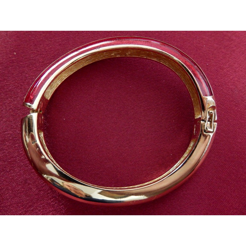 Bracelet Christian Dior jonc rigide émail rouge