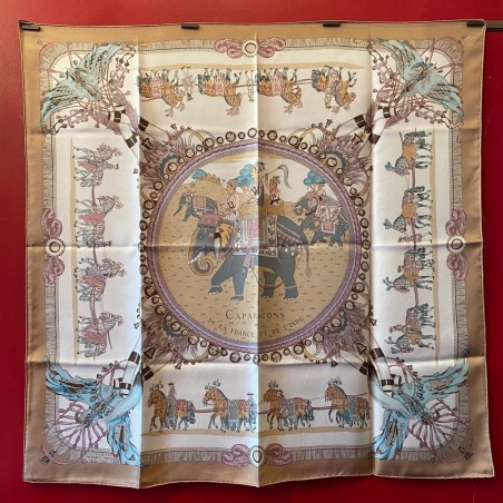 Carré foulard Hermès Caparaçons de la France et de l'Inde