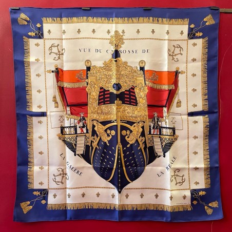 Carré foulard Hermès Vue du carrosse de la galère la Réale