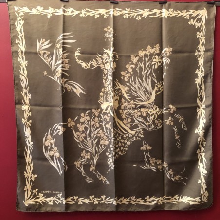 Carré foulard Hermès Cheval fleuri