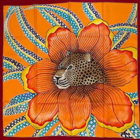 Carré foulard Hermès Baobab cat