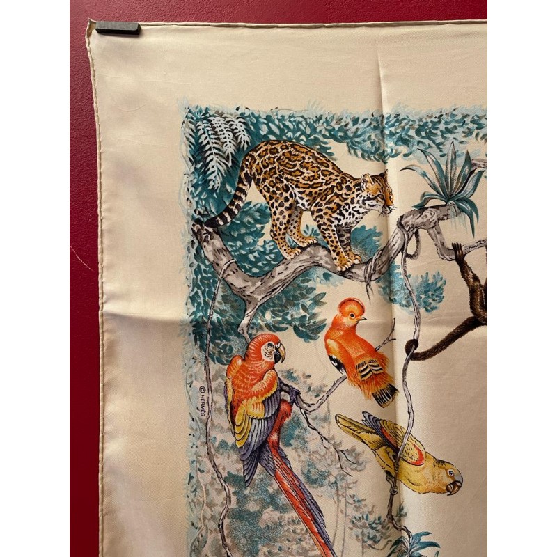 Joli Foulard Carré 85 CM ENRICO COVERI Vintage Pure Soie LE