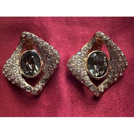 Boucles d'oreilles Yves Saint Laurent strass