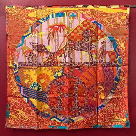 Carré foulard Hermès Ex-libris en kimonos