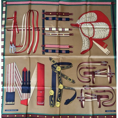 Carré foulard Hermès Lettres équestres