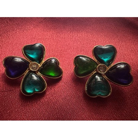 Boucles d'oreilles Yves Saint Laurent Trèfles