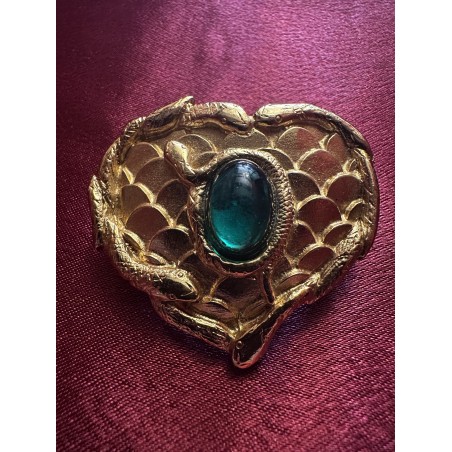 Broche pendentif coeur-serpent Yves Saint Laurent
