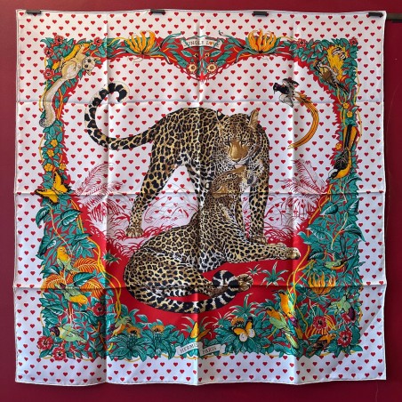 Carré foulard Hermès Jungle love love édition spéciale Saint Valentin
