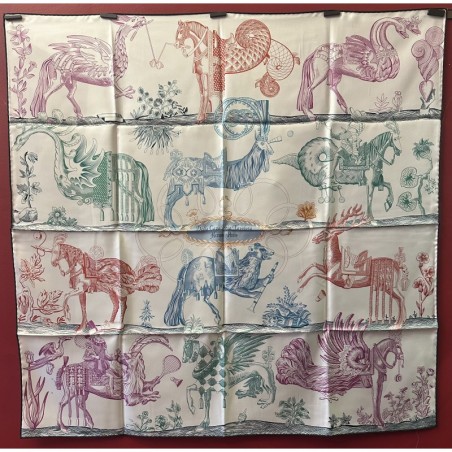 Carré foulard Hermès Della Cavaleria Favolosa double face