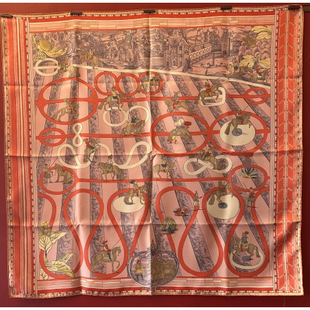 Carré foulard Hermès Passades et serpentines double face