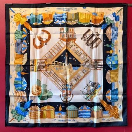 Carré foulard Hermès Charme des plages normandes