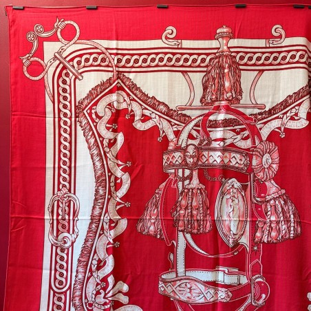 Châle Hermès cachemire et soie Brides de cour