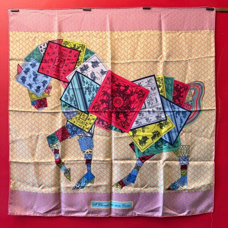 Carré foulard Hermès À cheval sur mon carré