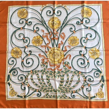 Carré foulard Hermès Jouvence en soie brochée
